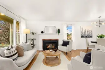 South-facing living room is flooded with light.