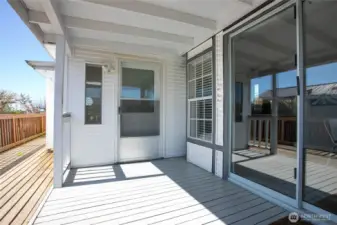 Main door leads to add-on