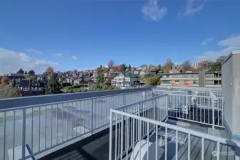 View to the northwest from the rooftop deck.