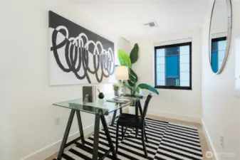 Need to get it done? Use this room for work, day-bed for guests, art, crafts, media...you choose
