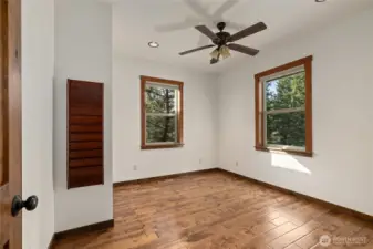 Designated office space on the main floor, big enough to be a 4th bedroom.