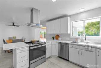 KITCHEN | Light and bright. This kitchen is both beautiful and practical. You'll love the open concept that connects the kitchen to the dining room, the great room and the outdoors.