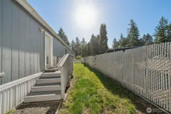 Side yard is fenced.