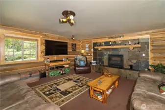 Family room with gas fireplace