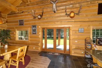 French doors to patio