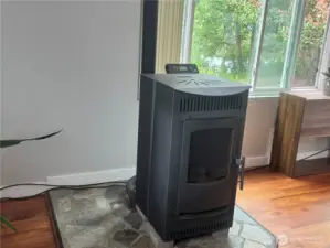The pellet stove.