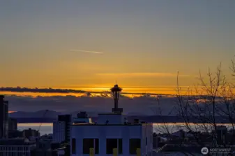 Sunset views from the rooftop deck.