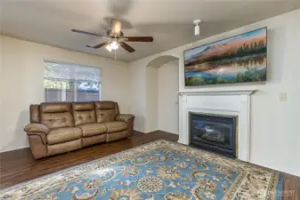Living room with gas fireplace