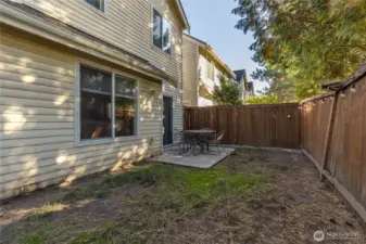 Fully-fenced back yard