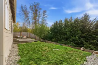 Backyard is fully fenced and gated with tons of privacy. So fun for pets and play!