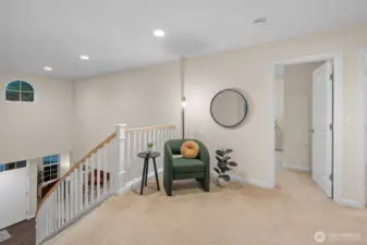 Bright and open with a small loft space. Works wonders for homework!