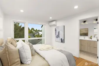 Peaceful bedroom designed for rest, relaxation, and recharging.