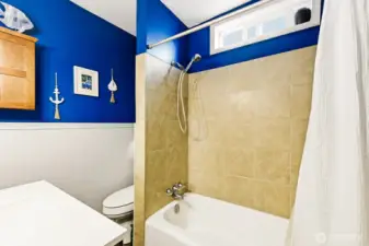 Full bathroom means tub, shower, sink and toilet