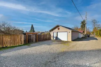 Lovely Alley looking towards the 2 car garage