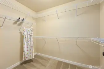 Large walk in closet in primary ensuite.