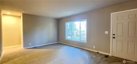 Open living concept living room is open to the kitchen.