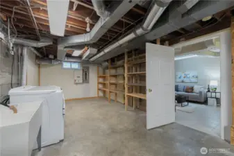 Utility room with ample storage.