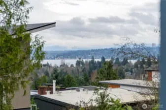 Lake Washington Views from the primary bedroom deck.