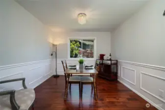 Formal dining room with room for a larger table and chairs.