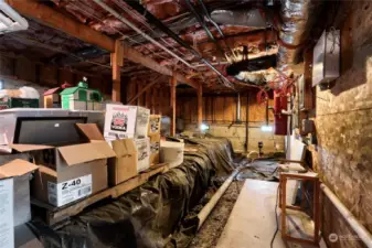 Lower level basement area gives you amazing amount of storage and easy access to the furnace, central vac, electric panels etc. Furnace serviced December 2023.
