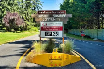 Camano Sunrise Community entrance sign