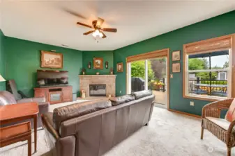 Family room with fireplace