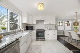 Ample counter space and storage are a rare treat!