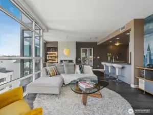 Thoughtfully designed living and dining spaces capture the warmth and comfort of this elegant condo.
