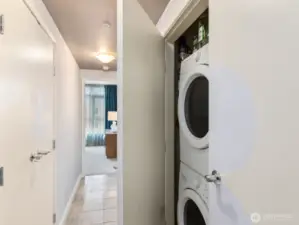 view of laundry closet in hall