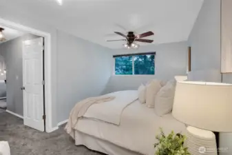 Another view of the primary bedroom.