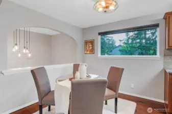 Handsome light fixtures and style throughout the home.