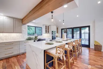 Open concept kitchen with island