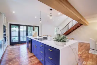 Open concept with pendant lights