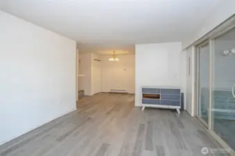 View from the living area into the inviting dining space.