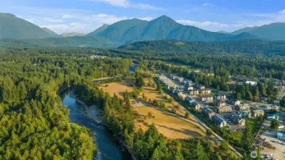 Snoqualmie River and mountains east