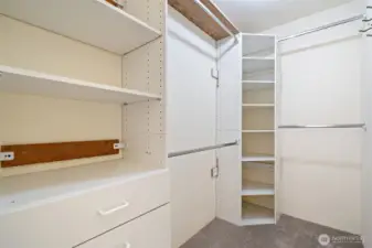 Primary walk-in closet.