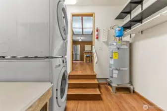 Large laundry room with space for storage