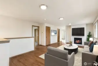 Located on the main floor is the family room, primary suite, another full size bathroom & kitchen/dining areas!