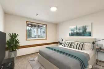 Bedroom #2 on the lower level of the home.