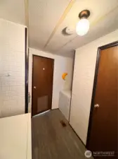 Behind the door has space for a chest freezer!