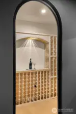 Wine cellar next to the wet bar