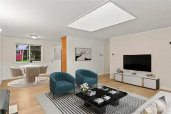 View of the living room stagged