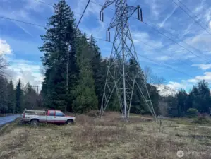 Red Truck seen from the highway