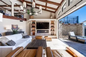 Great room capturing panoramic views of Lake Chelan.