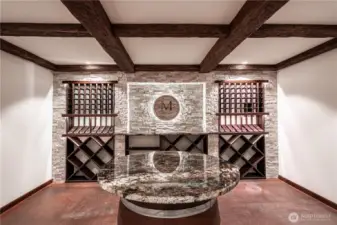 Custom wine cellar and tasting room.