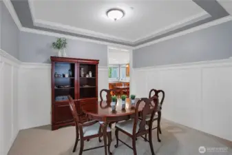 dining room open to the kitchen
