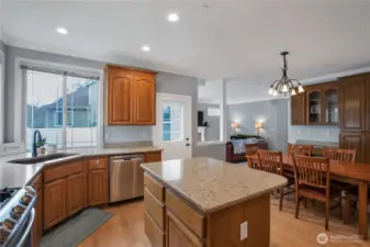 kitchen flows into the living room for easy entertaining