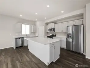 Refrigerator is a builder option. Photos are for representational purposes only.  Colors and finishes may vary.