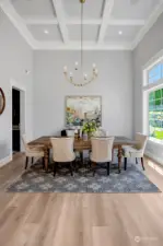 Formal dining room with Coffered ceiling!