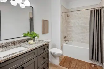 Bathroom with tub upstairs, one of four bathrooms up!